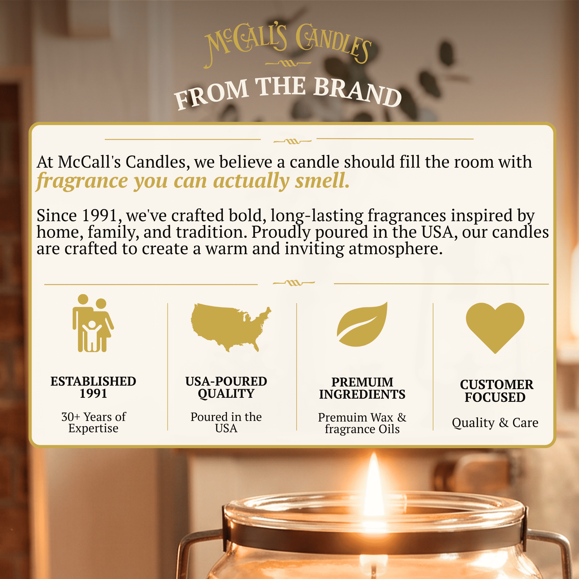 McCall’s Candles | Country Store | 26 oz Scented Candle | USA-Poured | Vintage Rustic Jar | Rosehips, Apples & Spice Fragrance
