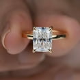 thumbnail image 2 of Cora Jewellery 2.5CT Radiant Moissanite Solitaire Engagement Ring For Women, 18K Yellow Gold, 2 of 6