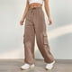 thumbnail image 2 of WILLBEST Pantalones Casuales para Mujer, de Cintura Alta, Lisos, con Cordones, para el Trabajo, con Bolsillo y Pierna Recta, para Uso Diario y Diario. XXXXL, 2 of 7