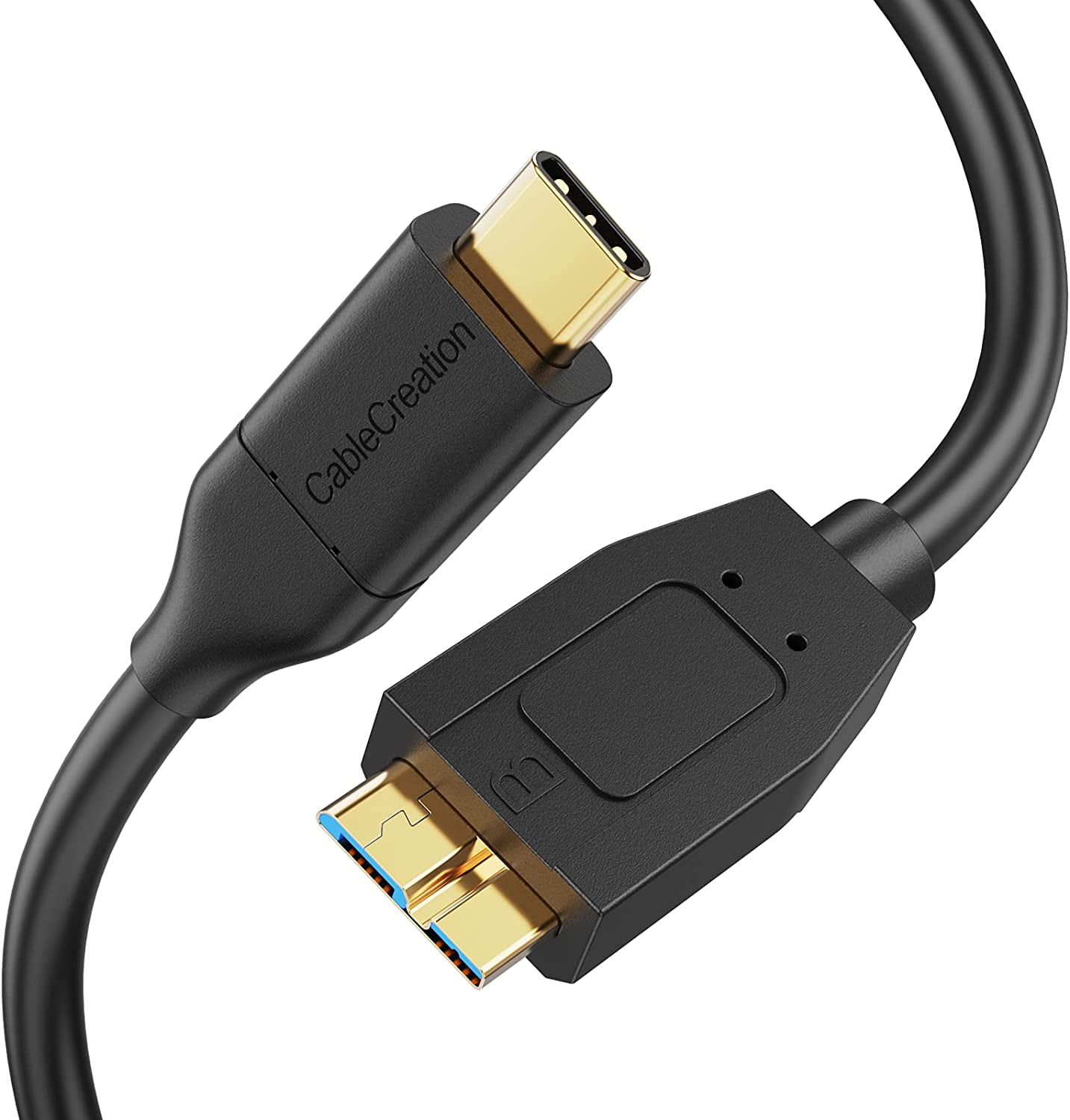 Short Micro B to USB C Hard Drive Cable 2FT, USB 3.1 USB C to Micro B Cable 10Gbps, C to External - Walmart.com