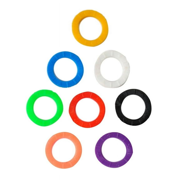 FurNest 8PC Bright Colors Hollow Silicone Key * Covers Topper Keyring Keychain M