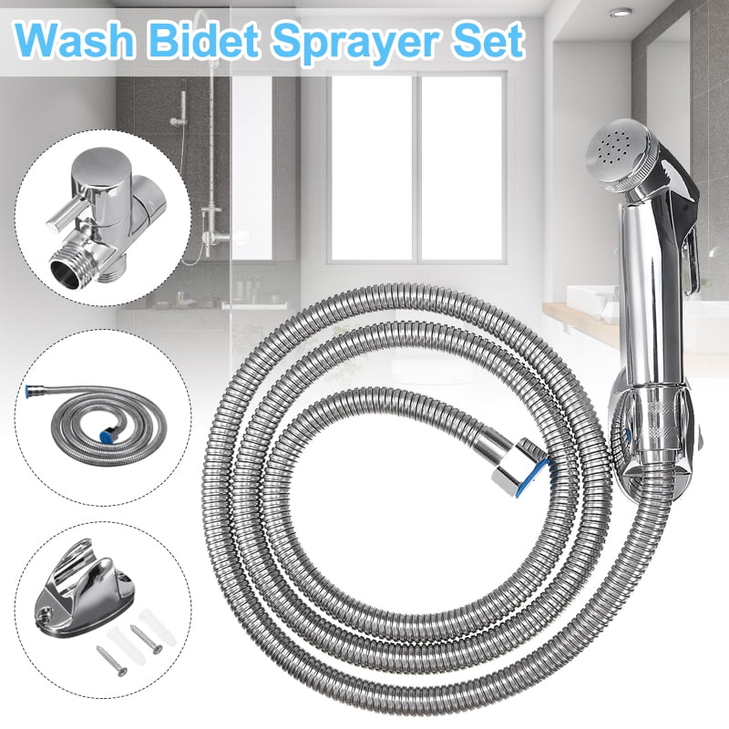 Handheld Spray ABS Bidet Shower Head Adapter Kit Wall Bracket Hose
