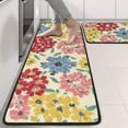 thumbnail image 2 of Kitchen Rugs Sets Of 2,Pioneer Flower Floral Print Pattern Anti Fatigue Kitchen Mat Rugs Non Slip Washable,Decorative Kitchen Floor Mats for Kitchen,Sink,Laundry,17"x47"+17"x47", 2 of 5