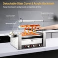 thumbnail image 3 of Ktaxon Hot Dog Roller Warmer 2000W, 11 Rollers 30 Hot Dog Roller Grill Cooker Machine w/Bun Warmer, Cover, Dual Temp Control, LED Light, Removable Shelf & Drip Tray for Party Home Commercial, 3 of 8