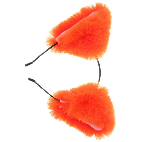 Uonlytech Cute Animal Ears Headband Orange Costume Prop for Women Girls 1Set