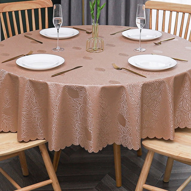 Nappe Ronde en Jacquard, Nappe en Microfibre Imperméable, Nappe pour l'Extérieur et l'Intérieur