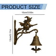 thumbnail image 2 of BinKFF Vintage Witch Doorbell – Cast Iron Halloween Protection Door Hangers Bell with Witch on Broom for Front Door, Porch, Home and Wall Decor, Halloween Decoration Outdoors, 2 of 8