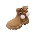 thumbnail image 1 of Children's Winter Solid Color Cropped Leather Boots British Style Boots, 1 of 7