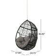 thumbnail image 6 of Noble House Castaic Wicker Hanging Chair (NO STAND) in Black and Gray, 6 of 7