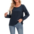 thumbnail image 1 of Blusa, Blusa suelta para mujer Tallas grandes Manga larga Vintage Camisas sólidas para descansar Vac Abody Extragrande, 1 of 7