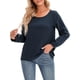 thumbnail image 1 of Blusa suelta para mujer Tallas grandes Manga larga Vintage Camisas sólidas para descansar Vacac Irfora Jerseys de mujer, 1 of 7