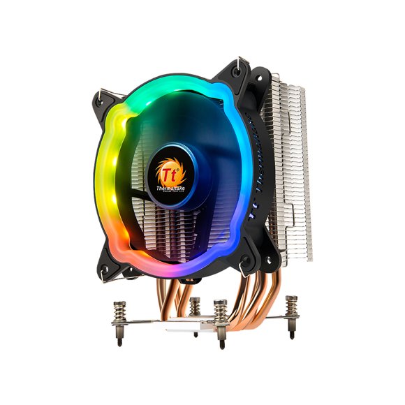 Thermaltake Thermaltake D300P Rainbow RGB CPU Cooler with 4 Heat Pipes, 120mm PWM Fan, Intel 115X, Quiet & Efficient Cooling, Easy Installation