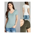 thumbnail image 5 of Essential Basic Scoop Neck Short Sleeve Tee Women Basic Tshirt - Value Pk Deal, Junior to Plus Sizes, 5 of 5