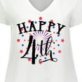 thumbnail image 4 of Inktastic Happy 4th Fourth of July Firework Women's Plus Size V-Neck T-Shirt, 4 of 5