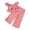 Pink, variant on Krdevn Girls Outfits Set Toddler Summer Casual Bow Tie Blouse with Elastic Waist Playful Romper for Daily Wear,6-7 Years