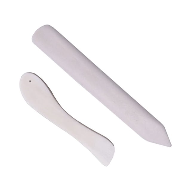 Unatoiry 2pcs Paper Bone Folder Comfortable Grip Multifunctional Portable Creaser Tool for Scrapbooking Paper Leather Crafts