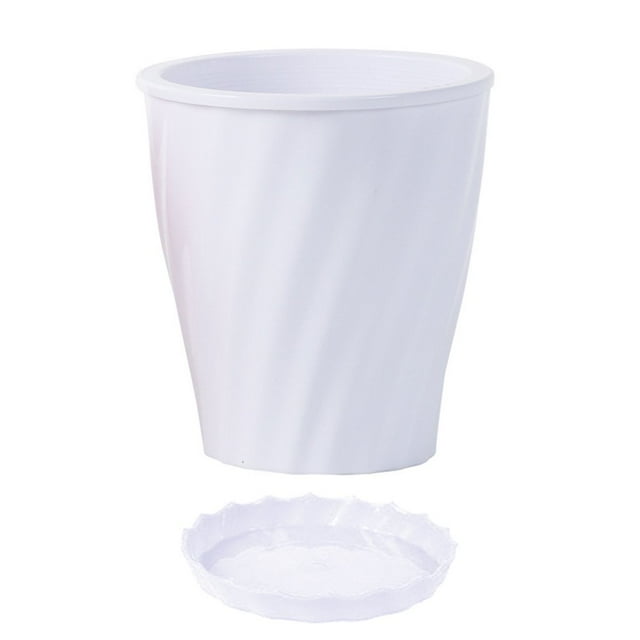 MesaSe Flower Pot Wavy Design Flower Plant Pot Automatic Absorbing Water Resin Tabletop Planter