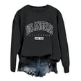 thumbnail image 1 of WEAIXIMIUNG Sweat à Rayures pour Femmes 3X Nouveau Pull à Col Rond Imprimé Lettres Manches Longues Hoodie, 1 of 6