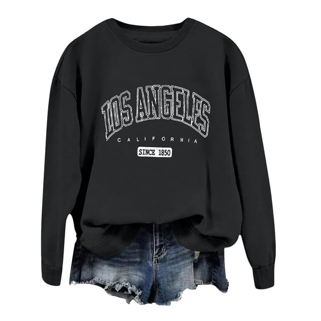 WEAIXIMIUNG Sweat à Rayures pour Femmes 3X Nouveau Pull à Col Rond Imprimé Lettres Manches Longues Hoodie