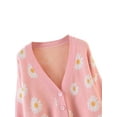 thumbnail image 4 of goowrom Femmes Pull à Col Rond Imprimé Floral Cardigan en Tricot en Vrac, 4 of 9