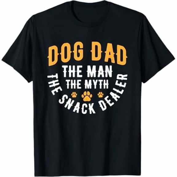 Greenink Vintage Dog Dad The Man The Myth Snack Dealer Father Day T-Shirt Best Dog Dad Ever Shirt Funny Puppy Pet Lover Gift Tee