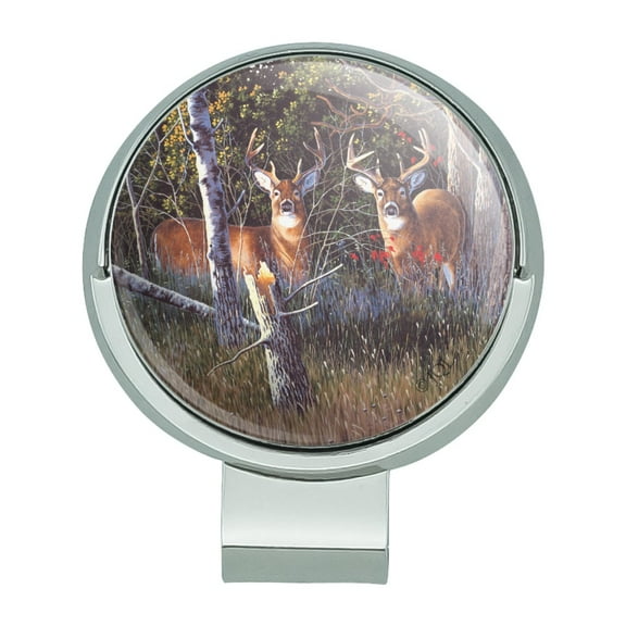 Deer in the Woods Golf Hat Clip With Magnetic Ball Marker