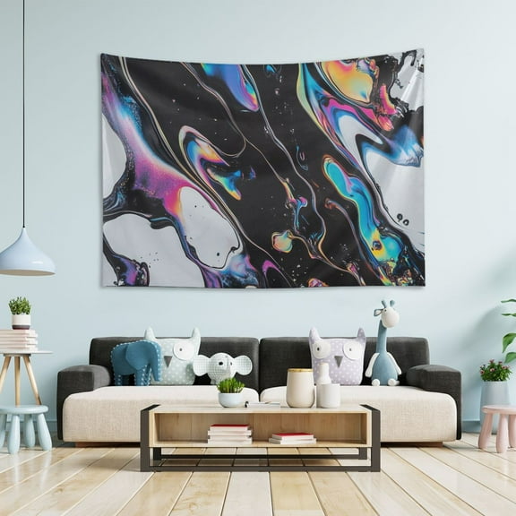 Yayeee Tapestry Wall Hanging for Bedroom 60" x 40" Living Room Home Wall Art Decor, Black