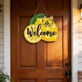 thumbnail image 4 of Welcome Wooden Door Hanger Seasonal Decorative Sign for Front Entry Home Wall Summer Autumn, 4 of 7