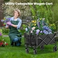 thumbnail image 3 of Folding Wagon Cart with Wheels,Foldable Grocery Cart,Small,Black,Black Iron Garden Outdoor Garden Supplies Garden Carts, 3 of 7