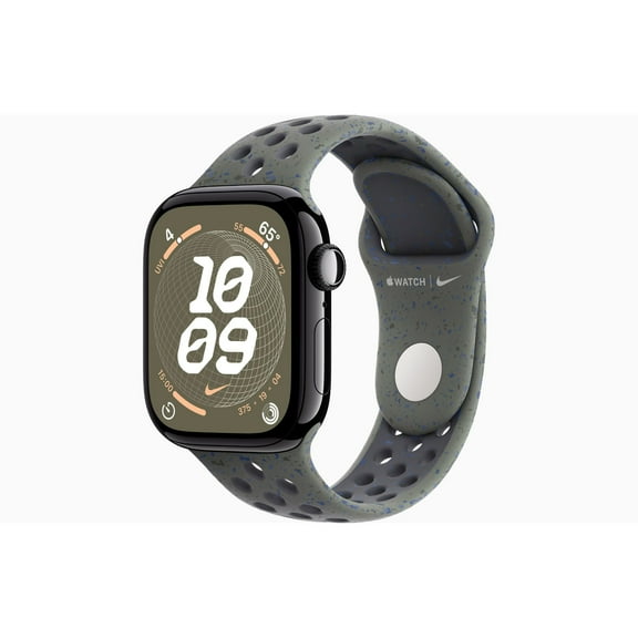 Restored Apple Watch Series 10 GPS 46MM Jet Black Aluminium Case with Cargo Khaki Nike Sport Band (Refurbished)