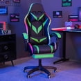 Gaming Chair with Massage and LED Lights Ergonomic Video Game Chairs