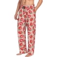 thumbnail image 3 of Mens Pajama Pants - Soft Sleep & Lounge Pants for Men, cartoon strawberry flower Cuteness Casual PJ Bottoms Pants with Pockets, 3 of 5