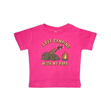 

Inktastic I Love Camping With My Papa Gift Baby Boy or Baby Girl T-Shirt