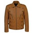 thumbnail image 1 of Brown Leather Moto Jacket Mens Brown Leather Jacket Leather Motorcycle Jacket Tan Biker Jacket Mens Leather Riding Jacket Tan Jacket For Men size XXXS, 1 of 5