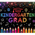 thumbnail image 3 of Colorful Kindergarten Graduation Banner Rainbow Educational Backdrop for Kids School Party Celebration, 3 of 5