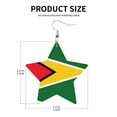 thumbnail image 3 of Leather Earrings Guyana Flag Decorative Star Faux Leather Earring Lightweight Dangle Drop Earrings For Women, 3 of 6