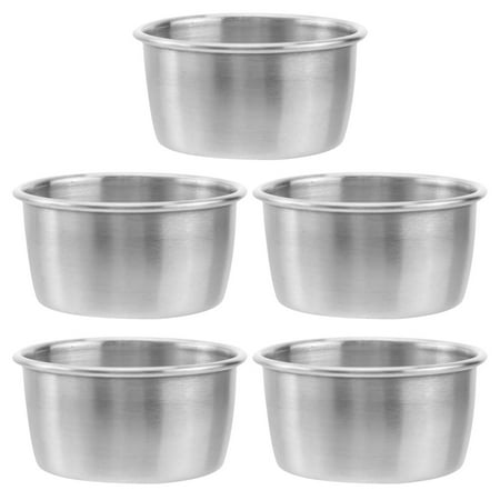 

5Pcs Stainless Steel Sauce Cups Sauce Plate Condiment Cups Seasoning Storage Cups