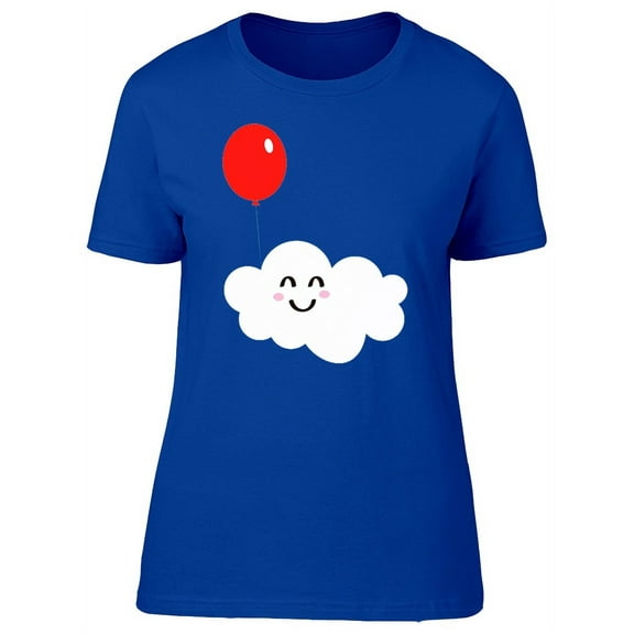 Cute Happy Cloud And Balloon T-Shirt Women -Image by Shutterstock, Female XX-Large