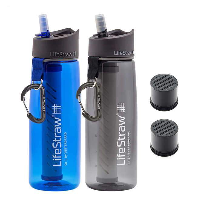 LifeStraw Go Water Filter Bottle Purifier 2 Stage Filtration Color Pink 