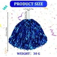 thumbnail image 3 of CUGBO 24Pcs Cheerleading Pom Poms, Handle Metallic Foil Flower Ribbons for Dance Sports Game Party (Blue), 3 of 14