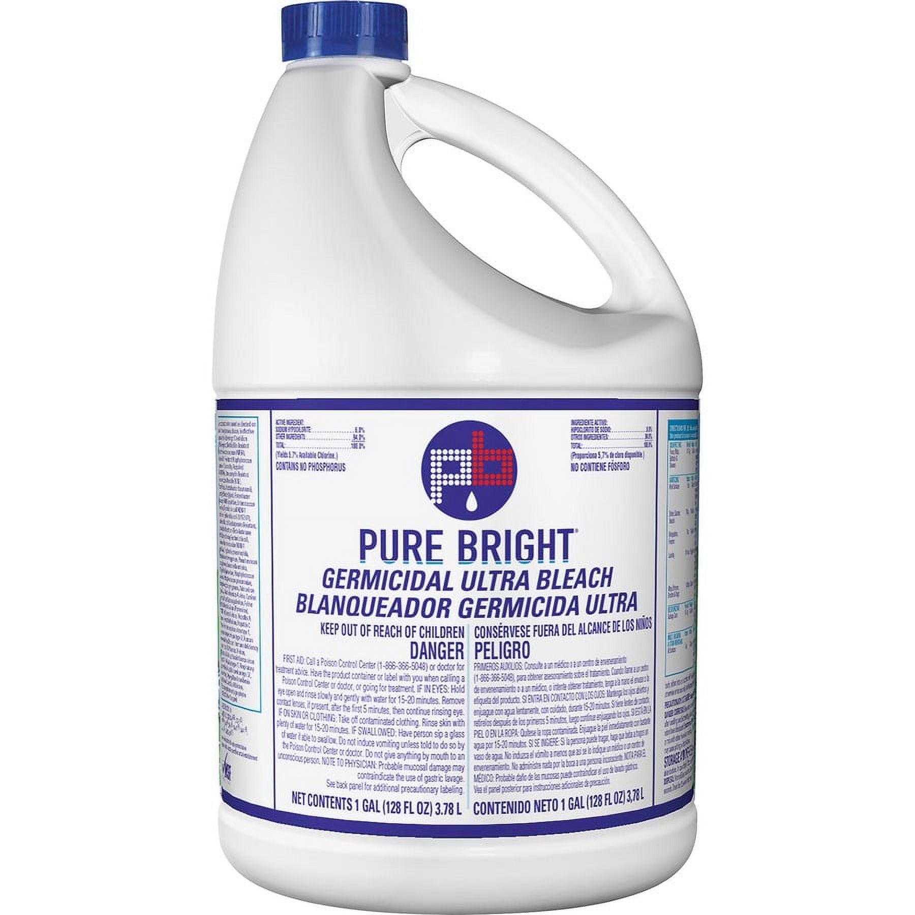 KIK Custom Pure Bright Germicidal Ultra Bleach - Liquid - 128 fl oz (4 quart) - 1 / Each - White | Bundle of 2 Each