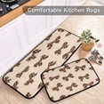 thumbnail image 5 of 2-Piece Kitchen Rugs Set Non-Slip Mats Carpet Floor for Kitchen, Bathroom (19.7"x27.6" & 19.7"x47.2") Cute Brown Bow, 5 of 7