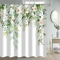 thumbnail image 2 of Sage Green Eucalyptus Shower Curtain Watercolor Leaves Floral Spring Leaf Plant Bathroom Curtains Waterproof Fabric Bathtub Curtains Set with Hooks 72"W x 84"L (Pack of 1), 2 of 6