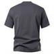 thumbnail image 4 of Camisas Elvqul Caballero Manga Corta Gris Oscuro de Color Sólido Casual Cuello Redondo, 4 of 4
