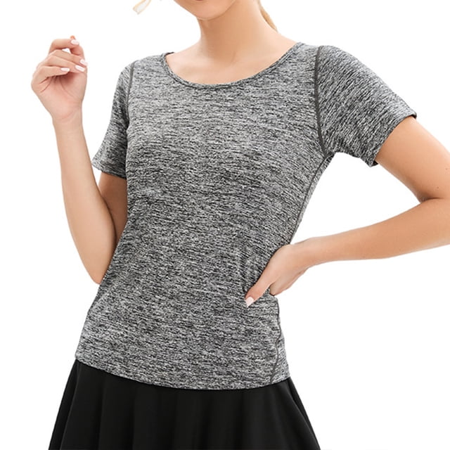 Hukapapa Traje deportivo para correr de verano, traje de yoga para mujer, camiseta de manga corta para entrenamientos deportivos, top de secado rápido para mujer,,,xl,