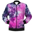 thumbnail image 6 of Utoimkio Men's Casual Stand Collar Jacket Tie-dye Printed Long Sleeve Full Zipper Jackets Fall Winter Outwear with Pockets, 6 of 6