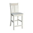thumbnail image 4 of 36" Square Solid Wood Counter Height Pedestal Dining Table With 4 Slat Back Stools (Set of 5) - Unfinished by International Concepts, 4 of 4