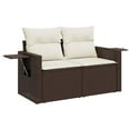 thumbnail image 4 of vidaXL Garden Sofa Set Brown and Cream, 4 of 10