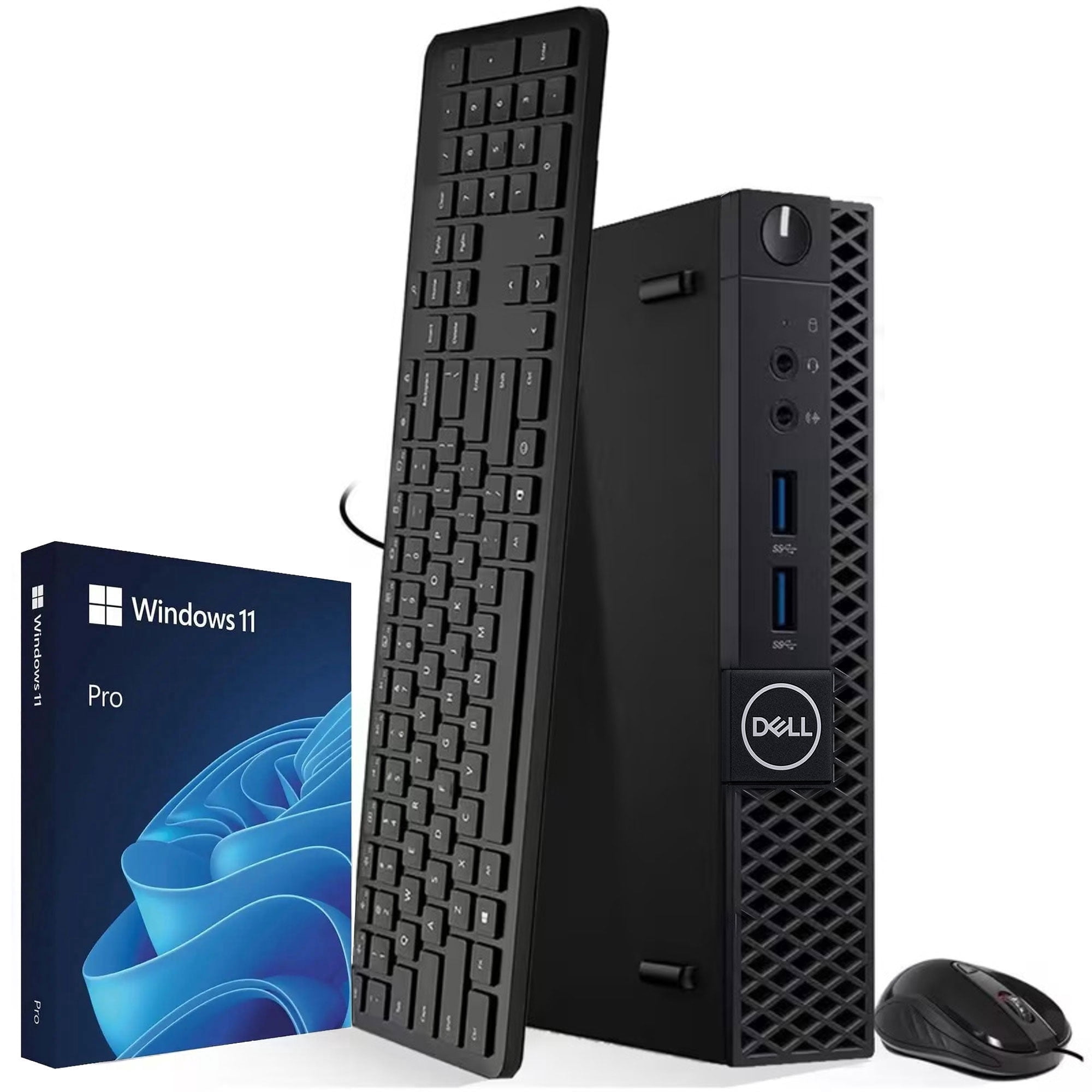 Restored Dell 3060 Micro Desktop Computer — Intel Core i3-8100t 8th Gen — 8GB DDR4 RAM — 128GB SSD — Keyboard & Mouse — Wi-Fi — Bussiness Desktop Mini PC — Window 11 Pro