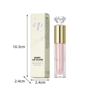 Lip Gloss, Translucent Lip Gloss, Moisturizing Lip Gloss with Fine Shimmering Pearl, Portable Sparkling Lip Gloss for Enhanced Color and Hydration